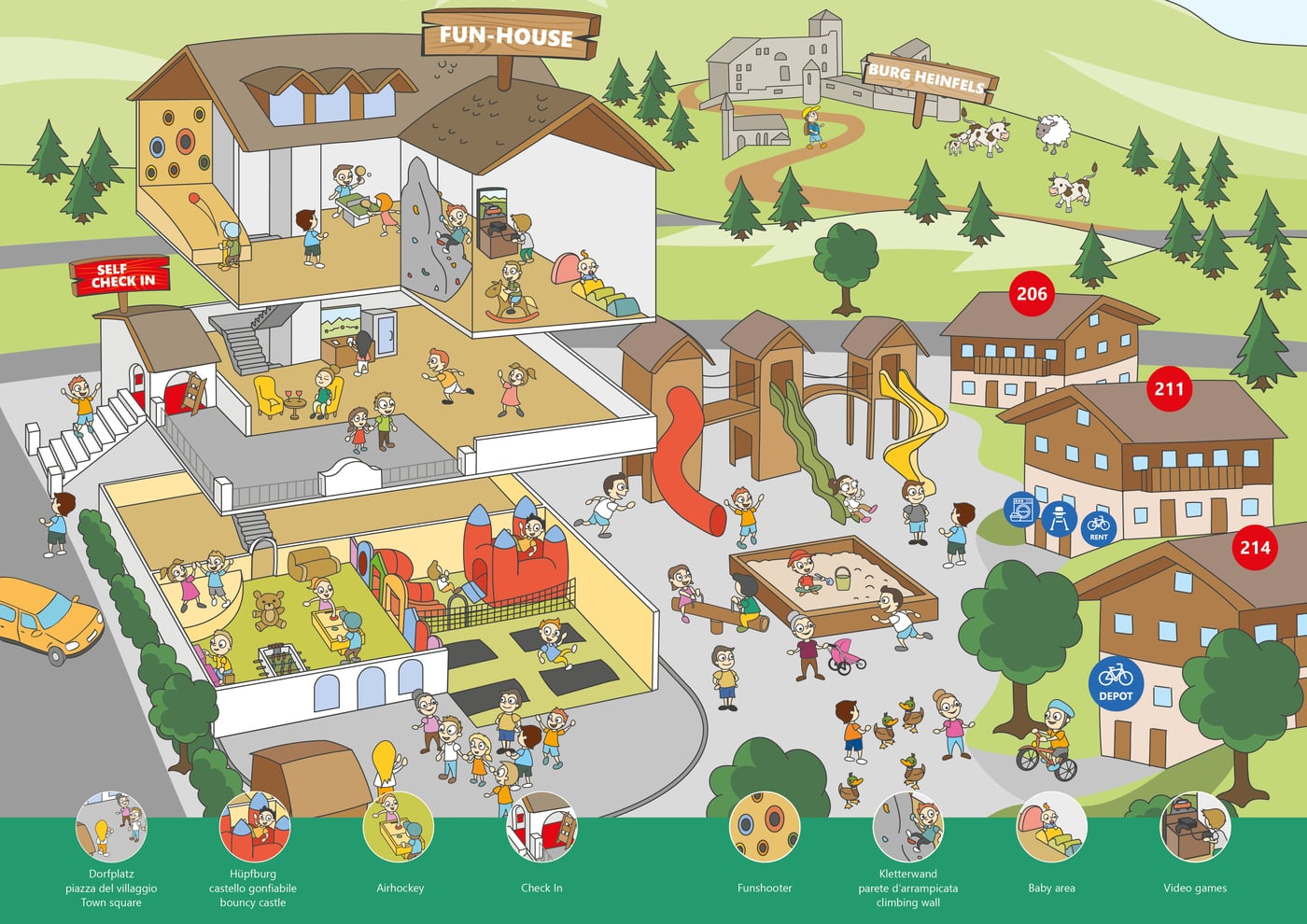 Indoor-Spielplatz auf 4 Ebenen!